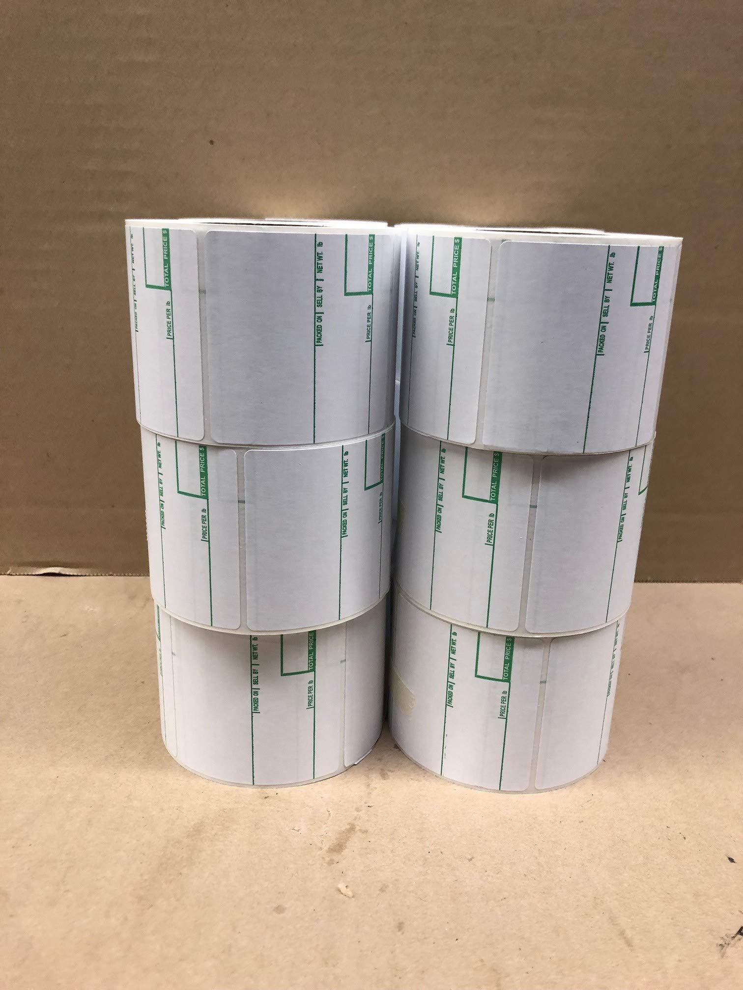Aquos CAS LST-8020 Printing Scale Label, Printed in USA, 58 x 60 mm, UPC 24 Rolls Green Color