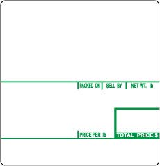 Aquos CAS LST-8020 Printing Scale Label, Printed in USA, 58 x 60 mm, UPC 24 Rolls Green Color