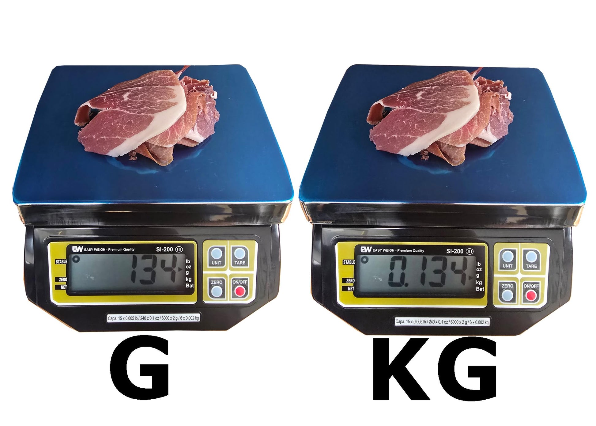 Easy Weigh SI Series Digital Portion Control Scale Dual Display, Lb/Oz/Kg/g Switchable, Low Profile Design