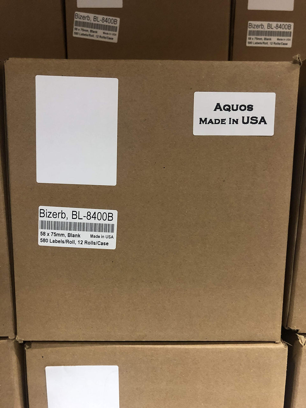 Bizerba, BL-8400B, Blank, UPC 58 x 75mm, 12 Rolls/Case, 580 Labels/Roll
