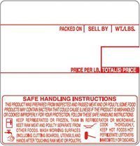 CAS 8040 All Red Printing Scale Label, UPC 36 Rolls Per Case. Made in USA