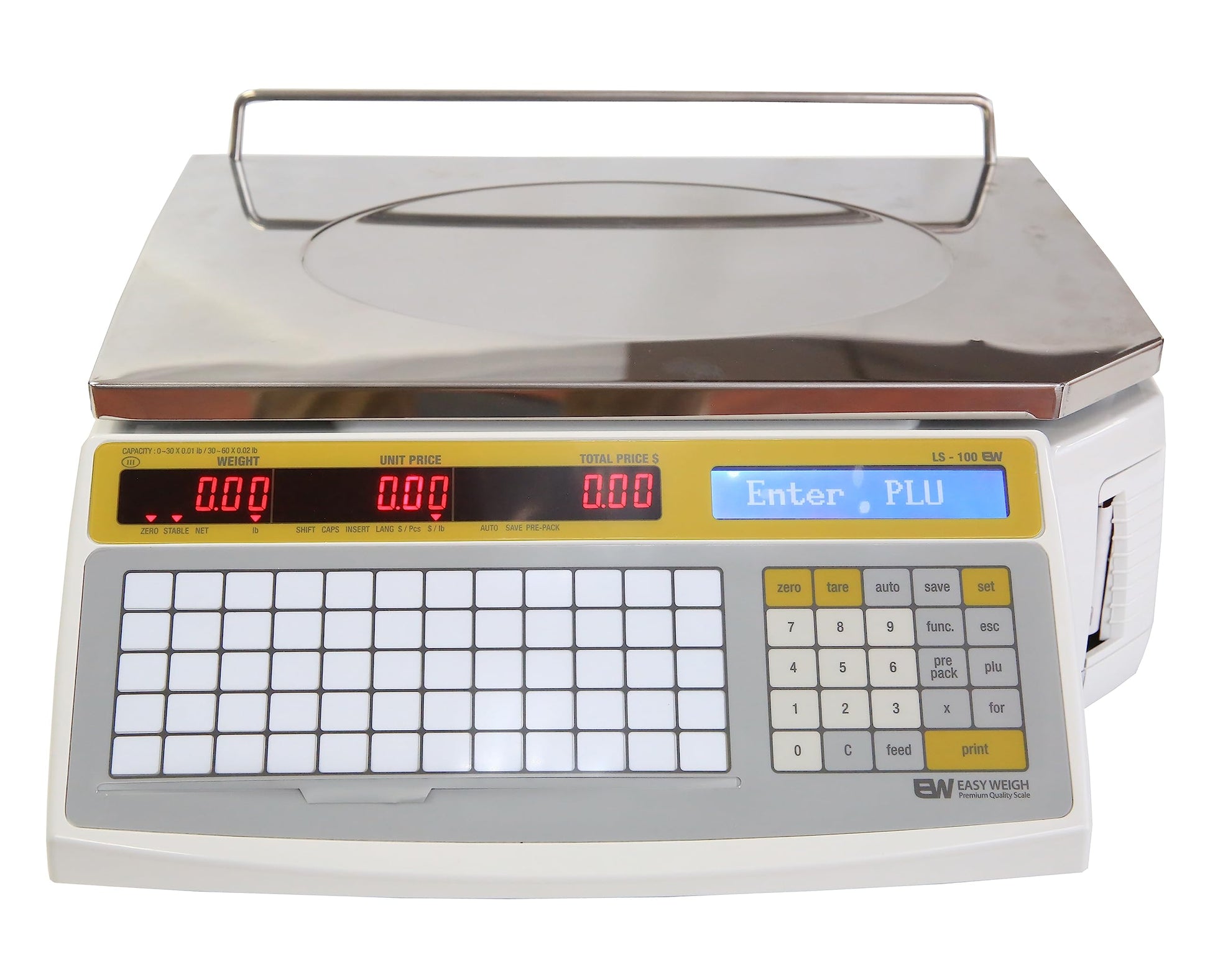 Easy Weigh LS-100F Label Print Scale Weighs Up to 60lbs Legal for Trade/Class III