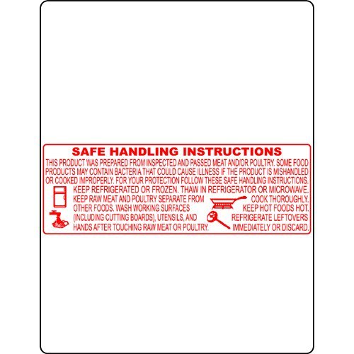 Bizerba, BL-8414, Safe Handling, UPC 58 x 75mm, 24 Rolls/Case, 580 Labels/Roll