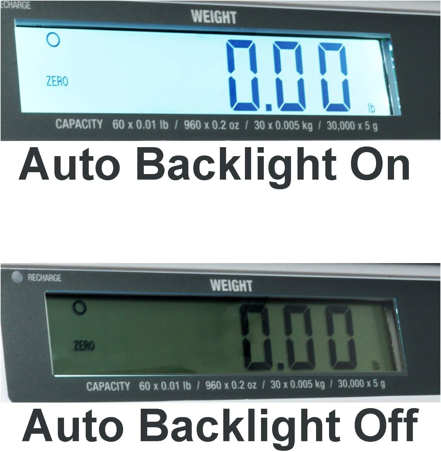 Easy Weigh PX Portion Control Digital Scale Rechargeable Battery Operated Power Cable Included LCD Display Stainless Steel Platter KG Grams OZ Kitchen Deli Produce Electronic NTEP Certified