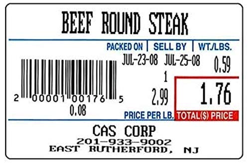 CAS Printing Scale Label Rolls/Made in USA