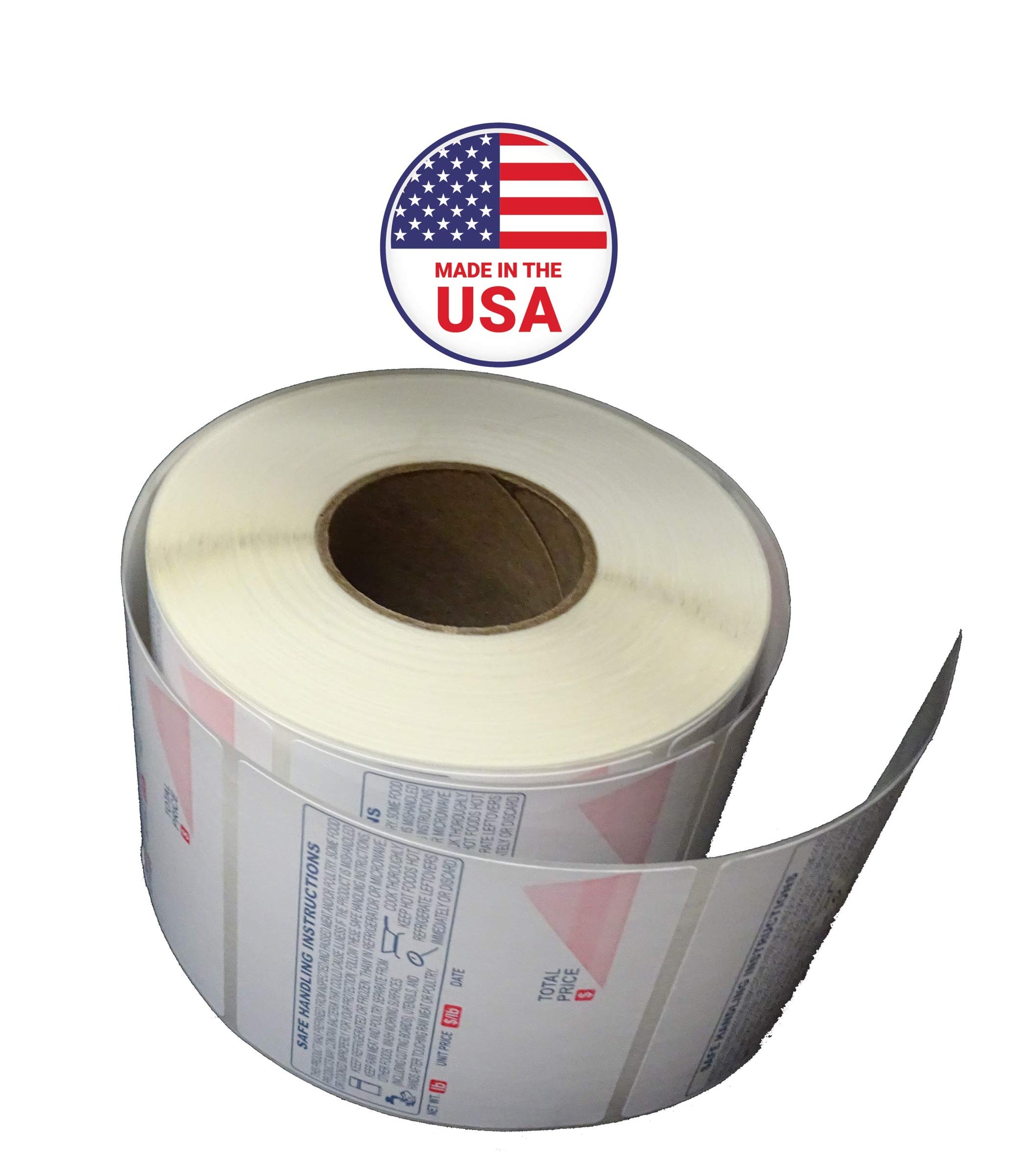 Ishida IL-4164, Safe Handling, UPC, 64 mm x 59 mm (2.520” x 2.323”), 625 Labels/Roll, 12 Rolls/Case, 14 lb/Case, 9 x 9 x 9 in. Case (23 x 23 x 23 cm Case.)