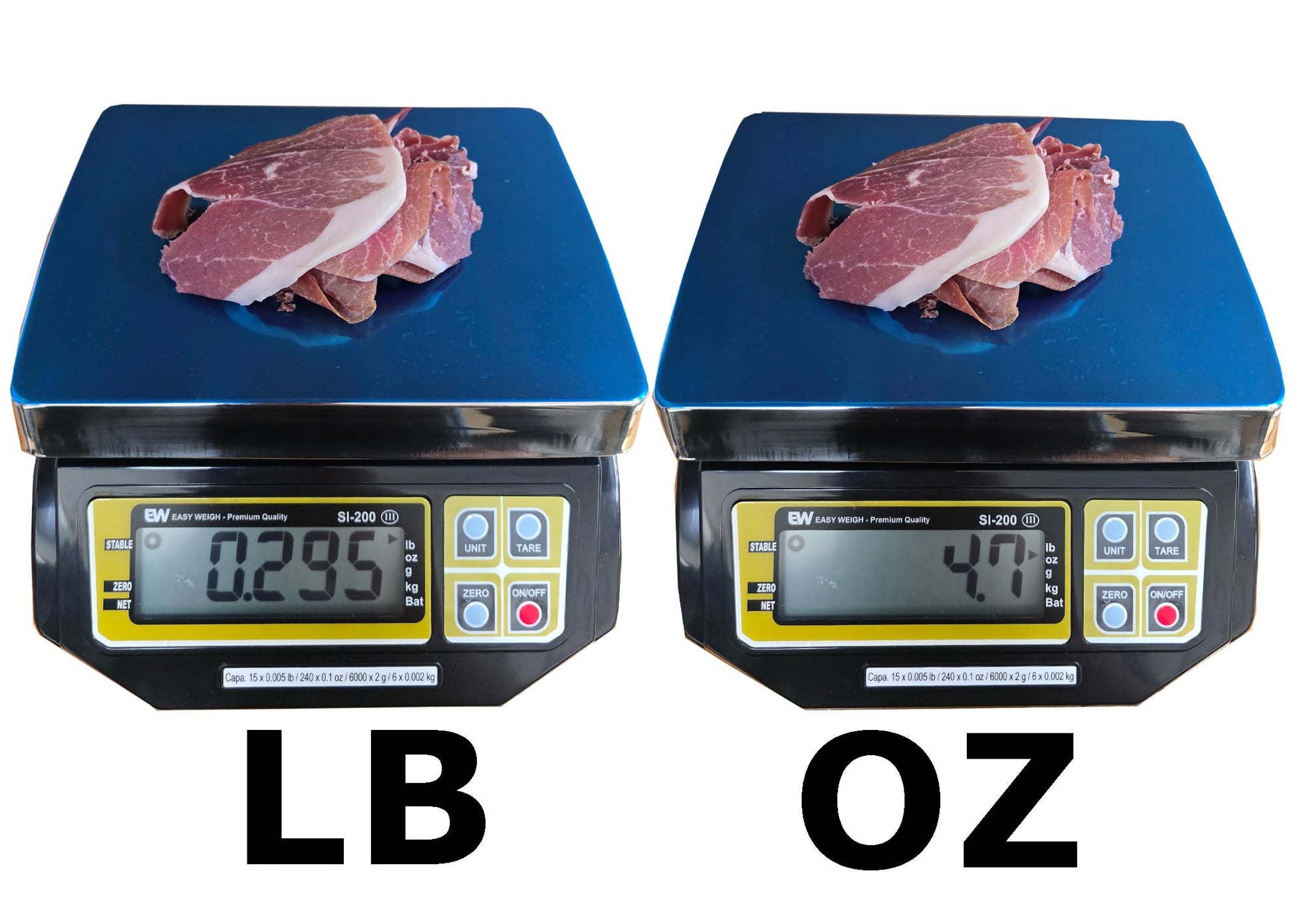 Easy Weigh SI Series Digital Portion Control Scale Dual Display, Lb/Oz/Kg/g Switchable, Low Profile Design