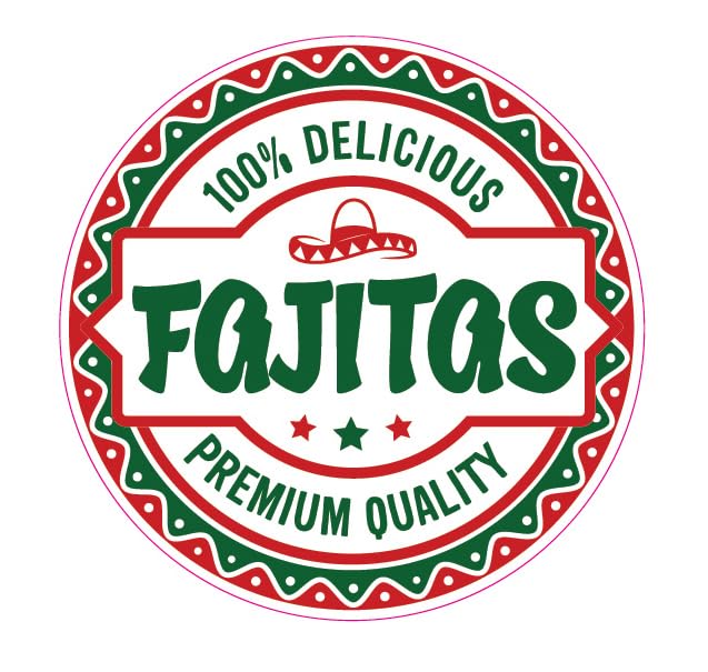 Fajitas Label 1.75" Round 1000 Labels Made in USA