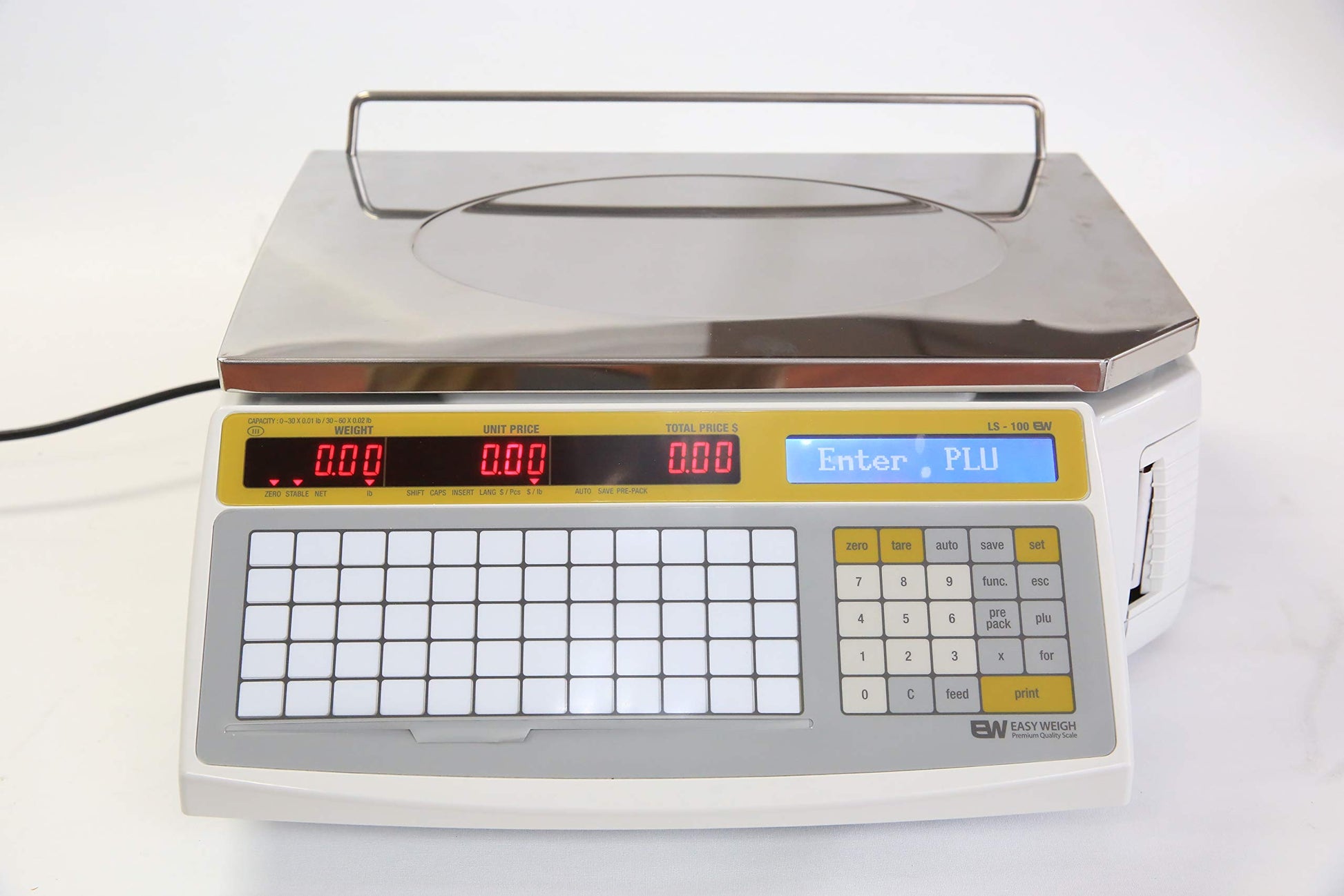 Easy Weigh LS-100F Label Print Scale Weighs Up to 60lbs Legal for Trade/Class III